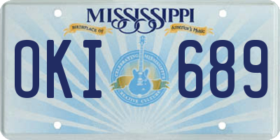 MS license plate OKI689