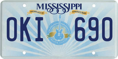 MS license plate OKI690