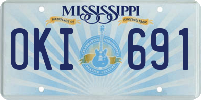 MS license plate OKI691