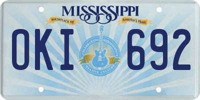 MS license plate OKI692