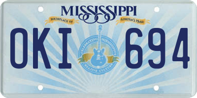 MS license plate OKI694