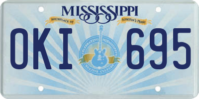 MS license plate OKI695