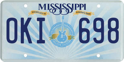 MS license plate OKI698