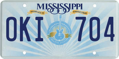 MS license plate OKI704