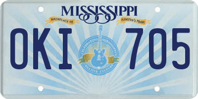 MS license plate OKI705