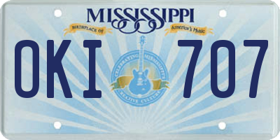 MS license plate OKI707