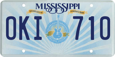 MS license plate OKI710