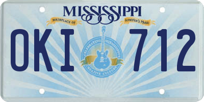 MS license plate OKI712