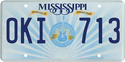 MS license plate OKI713