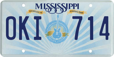 MS license plate OKI714