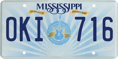 MS license plate OKI716