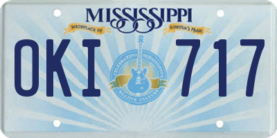 MS license plate OKI717