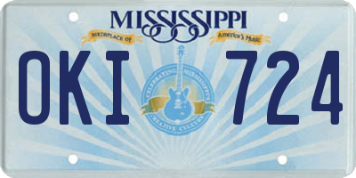 MS license plate OKI724