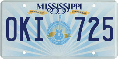 MS license plate OKI725
