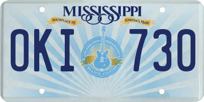 MS license plate OKI730