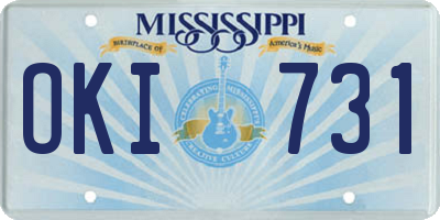 MS license plate OKI731
