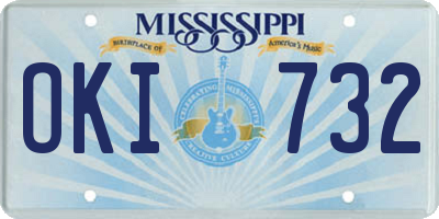 MS license plate OKI732