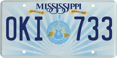 MS license plate OKI733