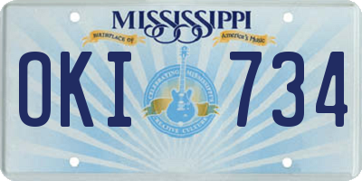 MS license plate OKI734