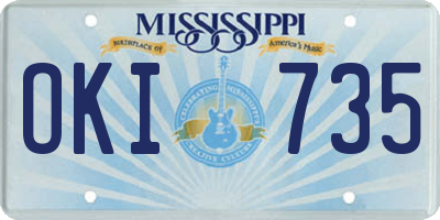 MS license plate OKI735
