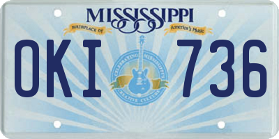MS license plate OKI736