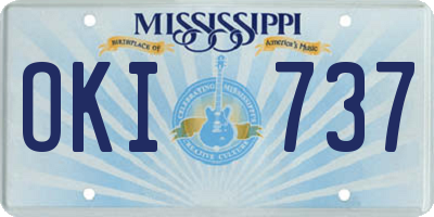 MS license plate OKI737