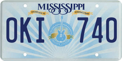 MS license plate OKI740