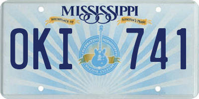 MS license plate OKI741