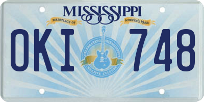 MS license plate OKI748