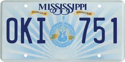 MS license plate OKI751
