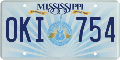 MS license plate OKI754
