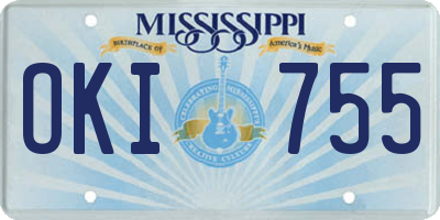 MS license plate OKI755