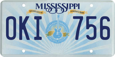 MS license plate OKI756