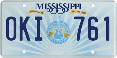 MS license plate OKI761