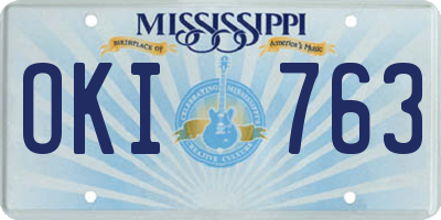 MS license plate OKI763