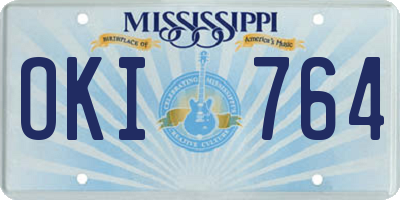 MS license plate OKI764