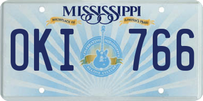 MS license plate OKI766