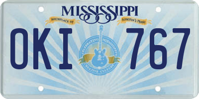 MS license plate OKI767