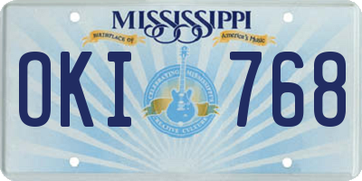 MS license plate OKI768