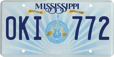 MS license plate OKI772