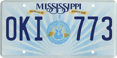 MS license plate OKI773