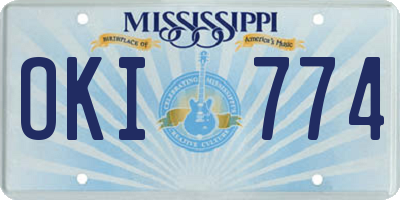 MS license plate OKI774