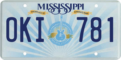 MS license plate OKI781