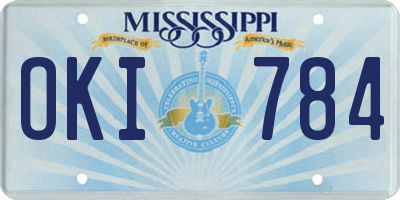 MS license plate OKI784