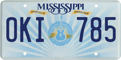 MS license plate OKI785
