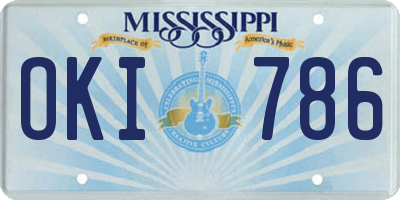 MS license plate OKI786