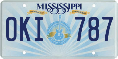 MS license plate OKI787