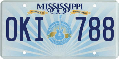 MS license plate OKI788