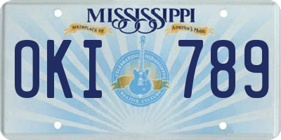 MS license plate OKI789