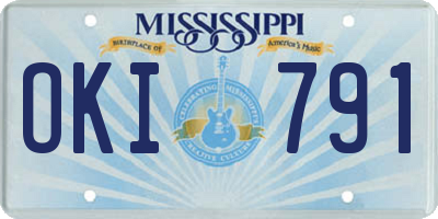 MS license plate OKI791